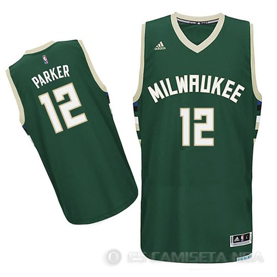 Camiseta Parker #12 Milwaukee Bucks Verde Rev30 - Haga un click en la imagen para cerrar